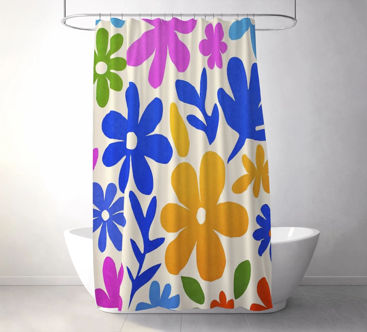 Matisse Groovy Jardín de flores de verano cortina de baño de Andrea Haase Modern Home