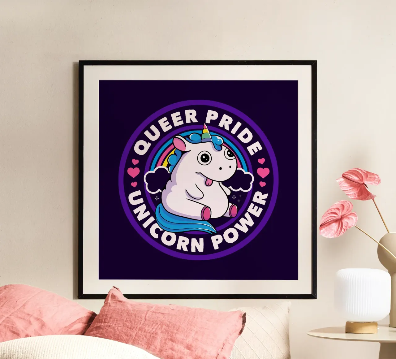Orgoglio Queer Potere all'Unicorno poster da Tobe Fonseca