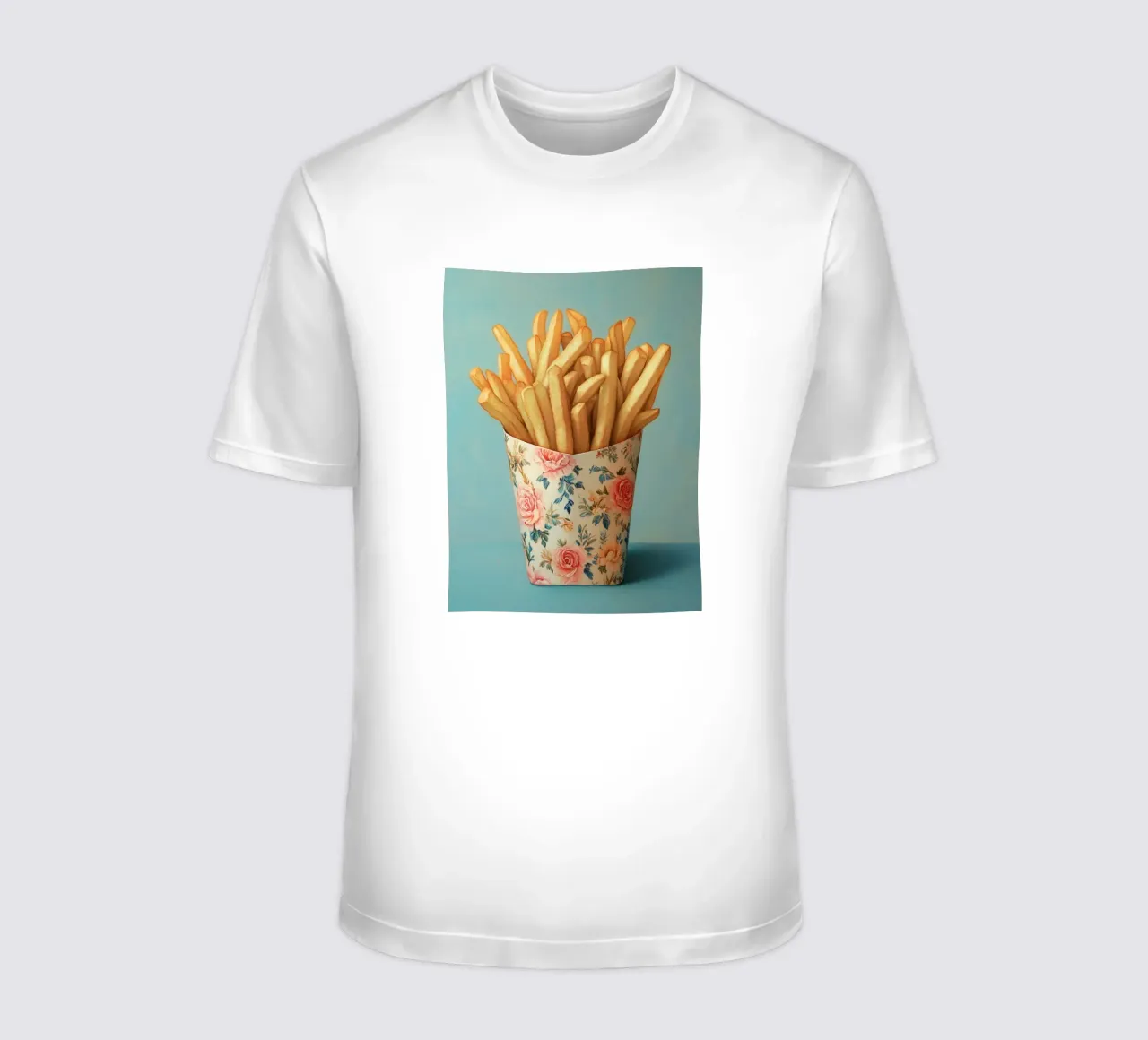 Fiori nostalgici con patatine fritte t-shirt da Carinaprint