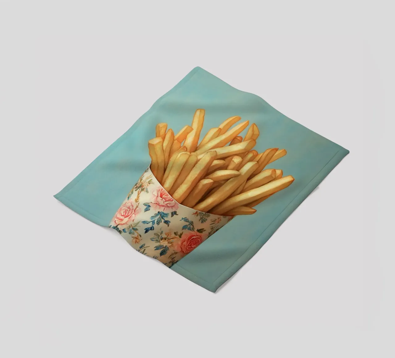 Fiori nostalgici con patatine fritte coperta in pile da Carinaprint