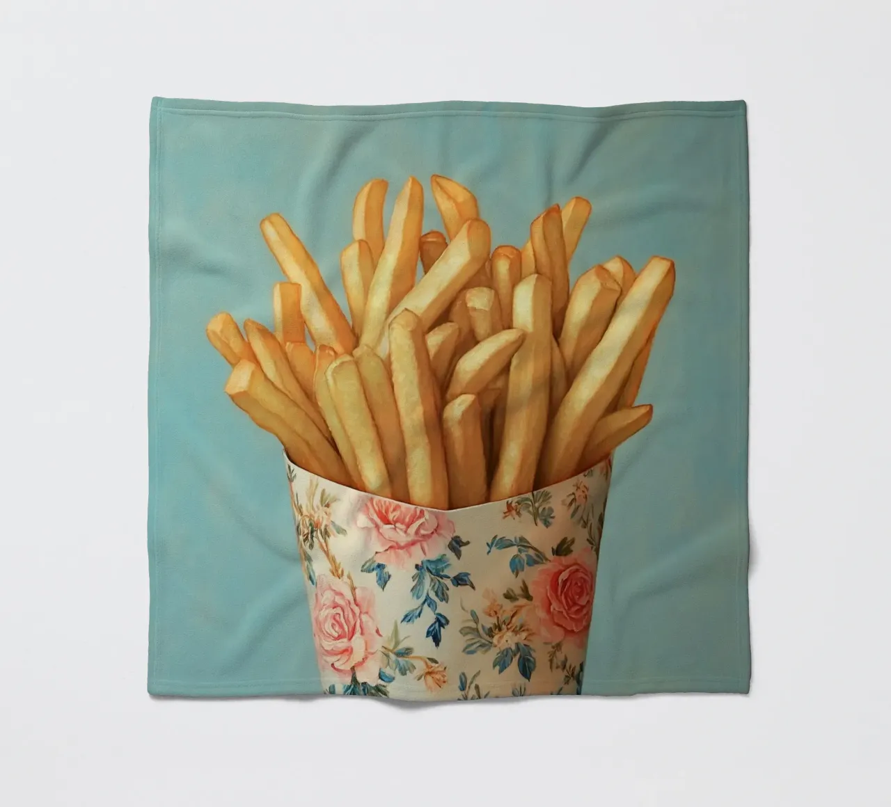 Fiori nostalgici con patatine fritte coperta in pile da Carinaprint
