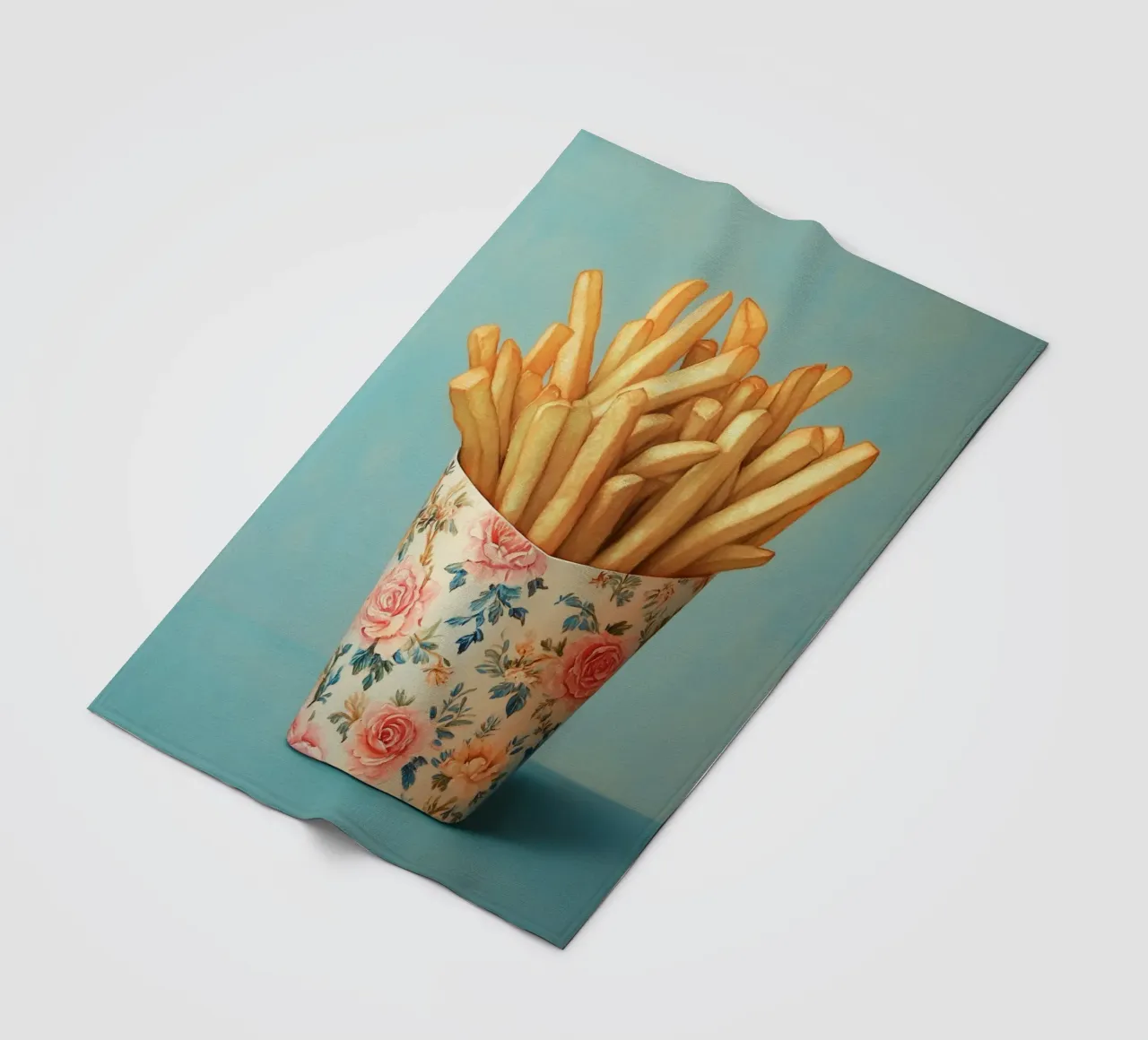 Fiori nostalgici con patatine fritte coperta in pile da Carinaprint