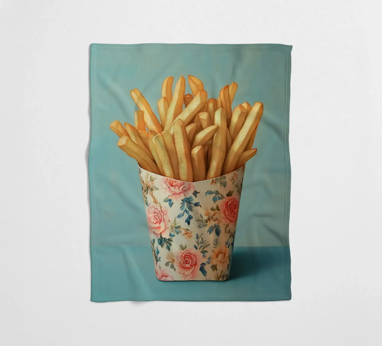 Fiori nostalgici con patatine fritte coperta in pile da Carinaprint