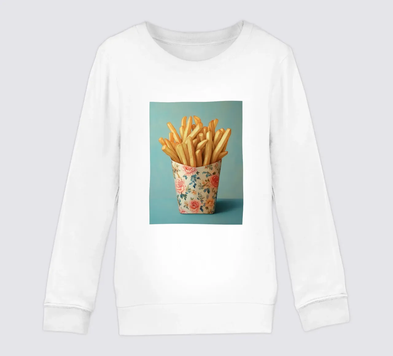 Fiori nostalgici con patatine fritte felpa bambino da Carinaprint