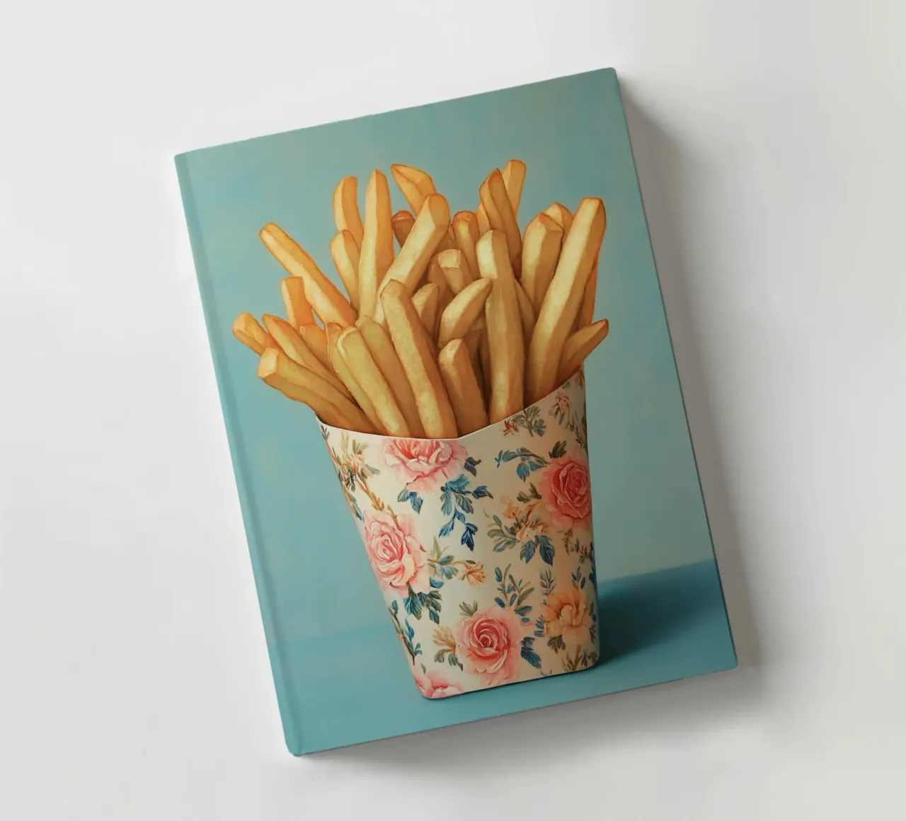 Nostalgic flowers with fries notebook by Carinaprint