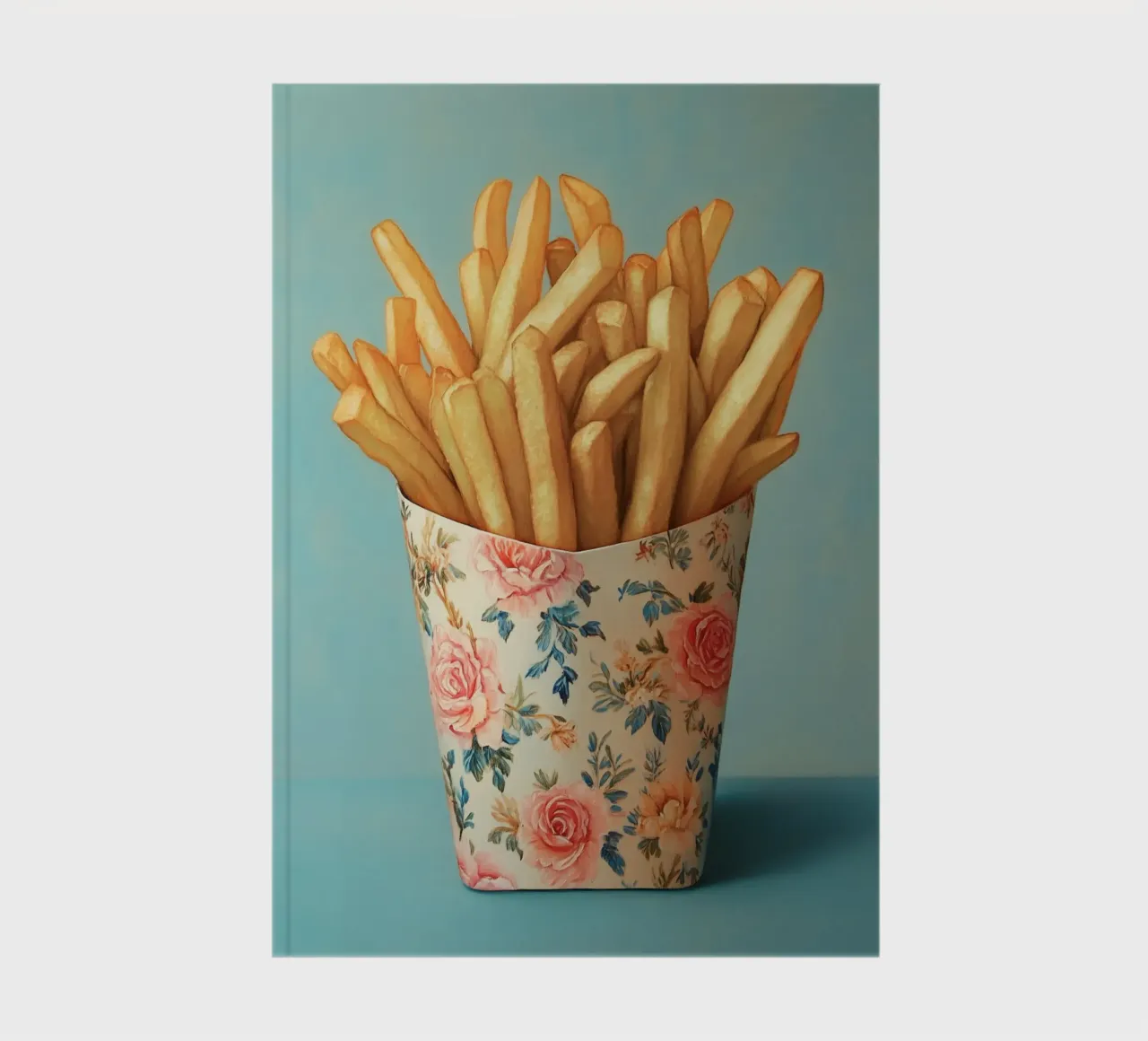 Nostalgic flowers with fries notebook by Carinaprint