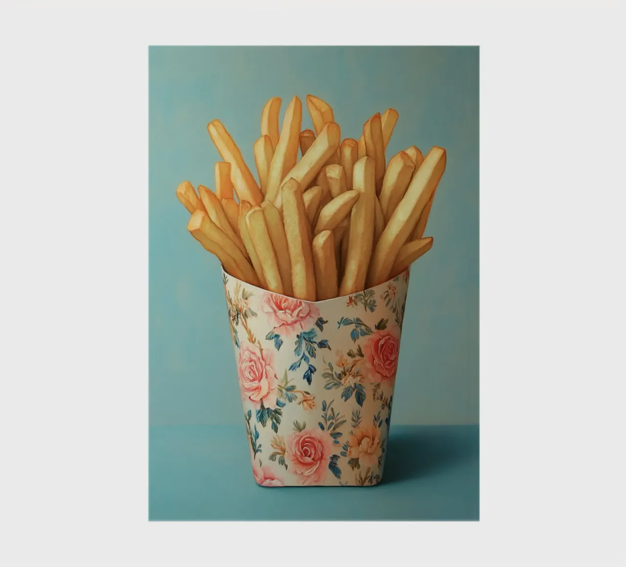 Nostalgic flowers with fries notebook by Carinaprint