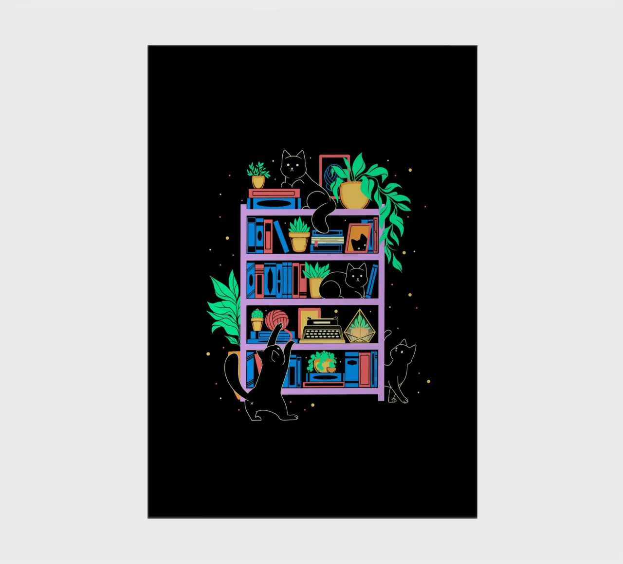 Rainbow Bookshelf Cats notebook by Tobe Fonseca