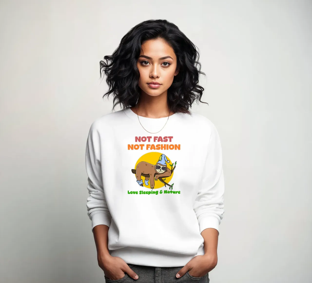 Lazy Sloth Cute Not Fast Nature Lover Sleeping sweatshirt by sillyindustries