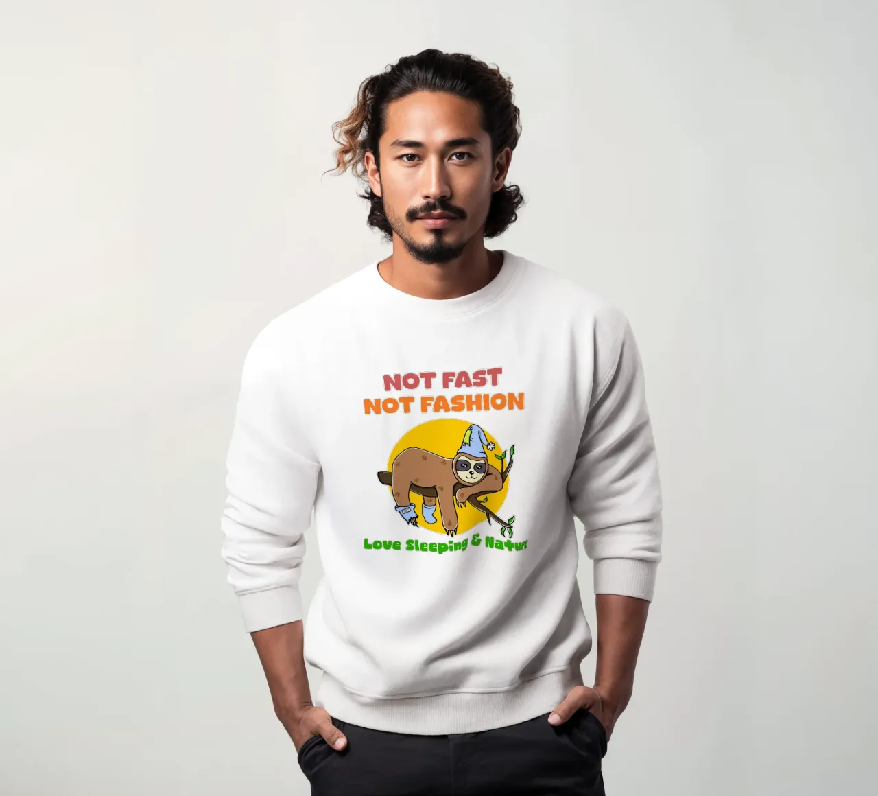 Lazy Sloth Cute Not Fast Nature Lover Sleeping sweatshirt by sillyindustries