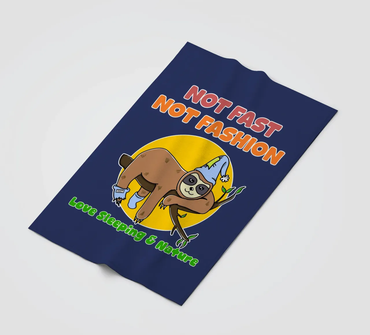 Lazy Sloth Cute Not Fast Nature Lover Sleeping fleece blanket by sillyindustries