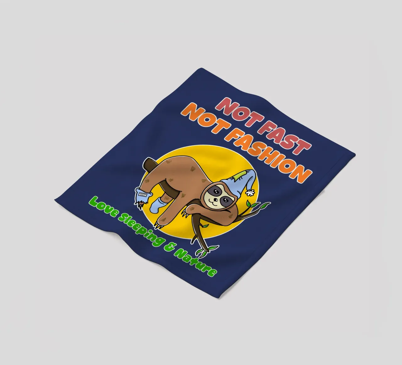 Lazy Sloth Cute Not Fast Nature Lover Sleeping fleece blanket by sillyindustries