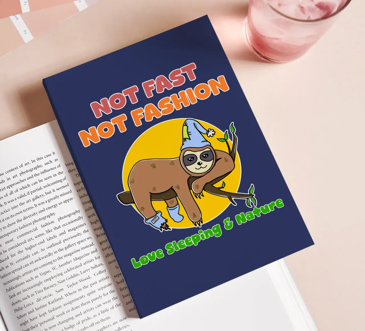 Lazy Sloth Cute Not Fast Nature Lover Sleeping notebook by sillyindustries