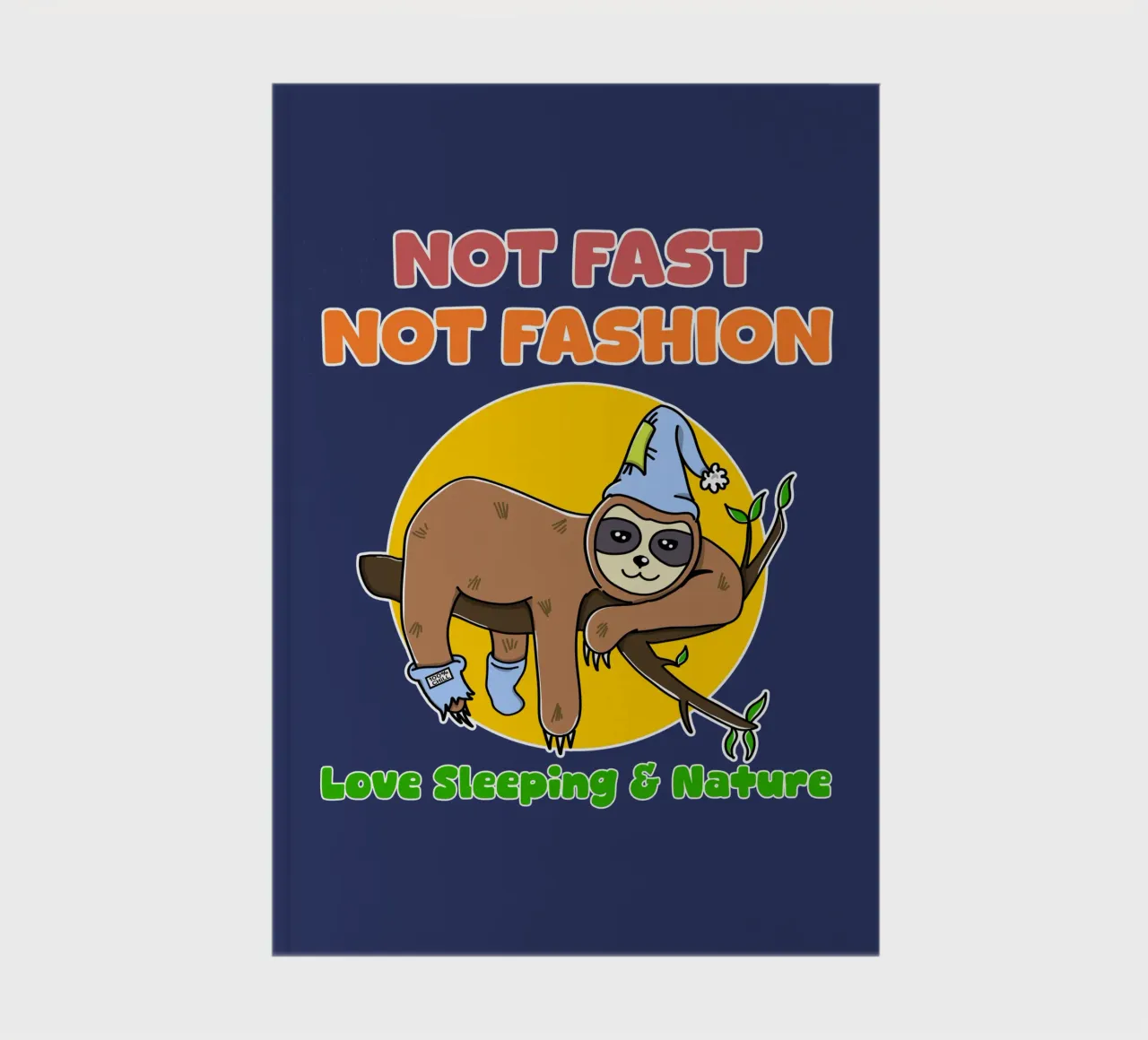 Lazy Sloth Cute Not Fast Nature Lover Sleeping notebook by sillyindustries