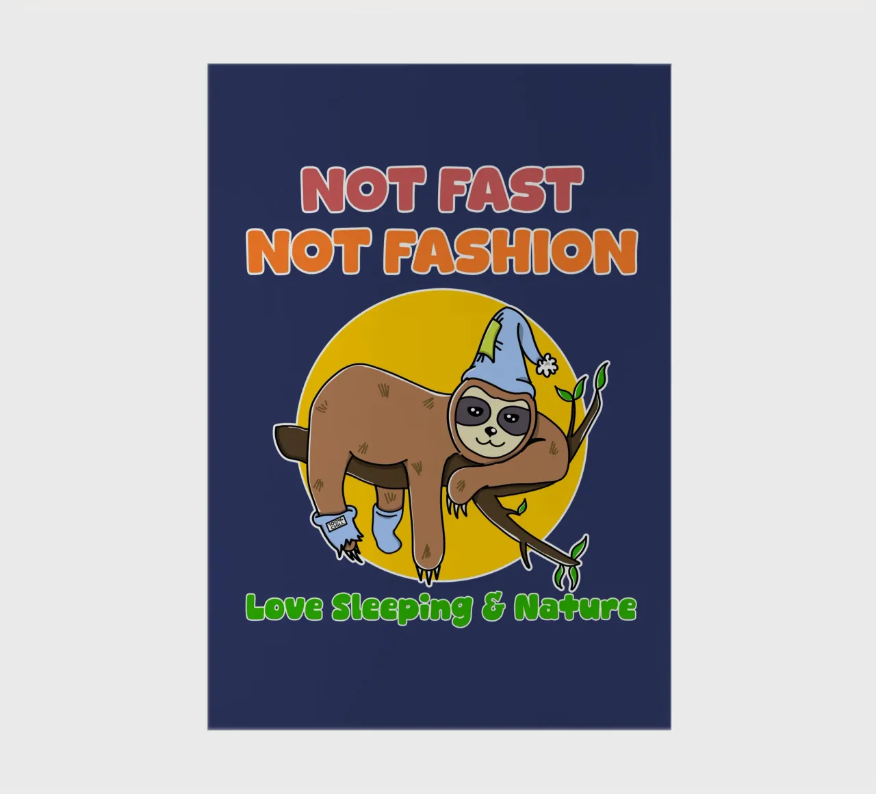 Lazy Sloth Cute Not Fast Nature Lover Sleeping notebook by sillyindustries