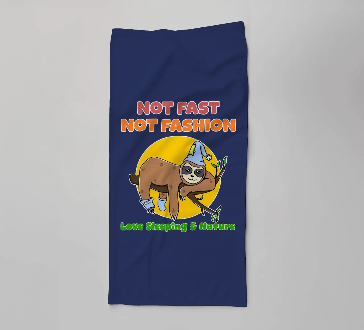 Lazy Sloth Cute Not Fast Nature Lover Sleeping towel by sillyindustries