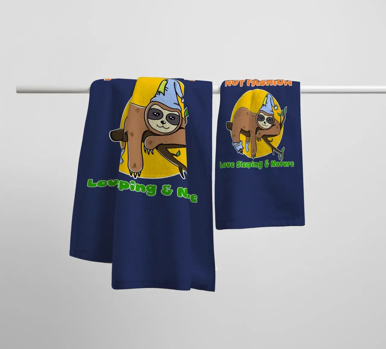 Lazy Sloth Cute Not Fast Nature Lover Sleeping towel by sillyindustries