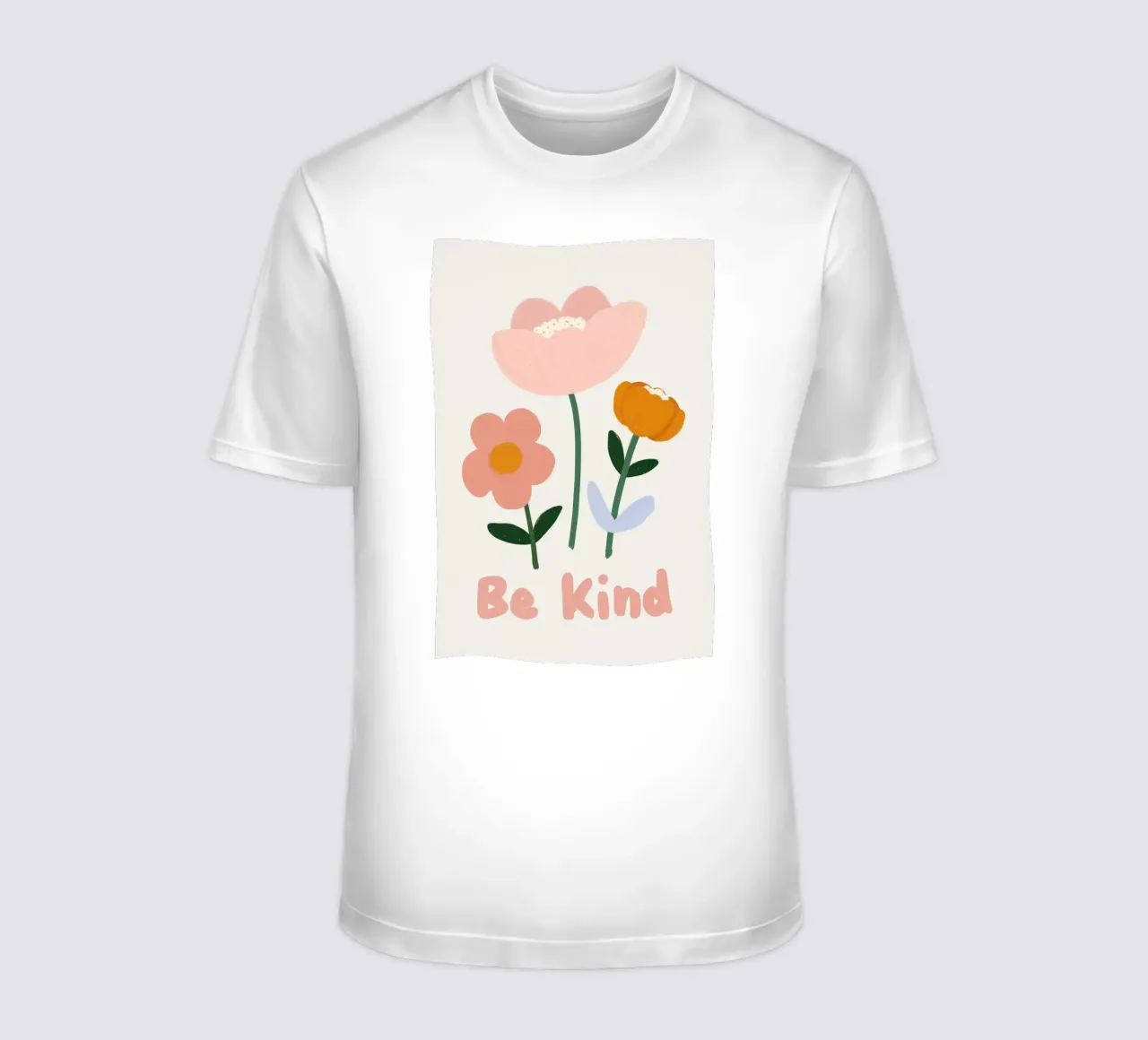 Be Kind, Flower Poster, Nursery Wall Art, Positive Quote t-shirt by Little Lola