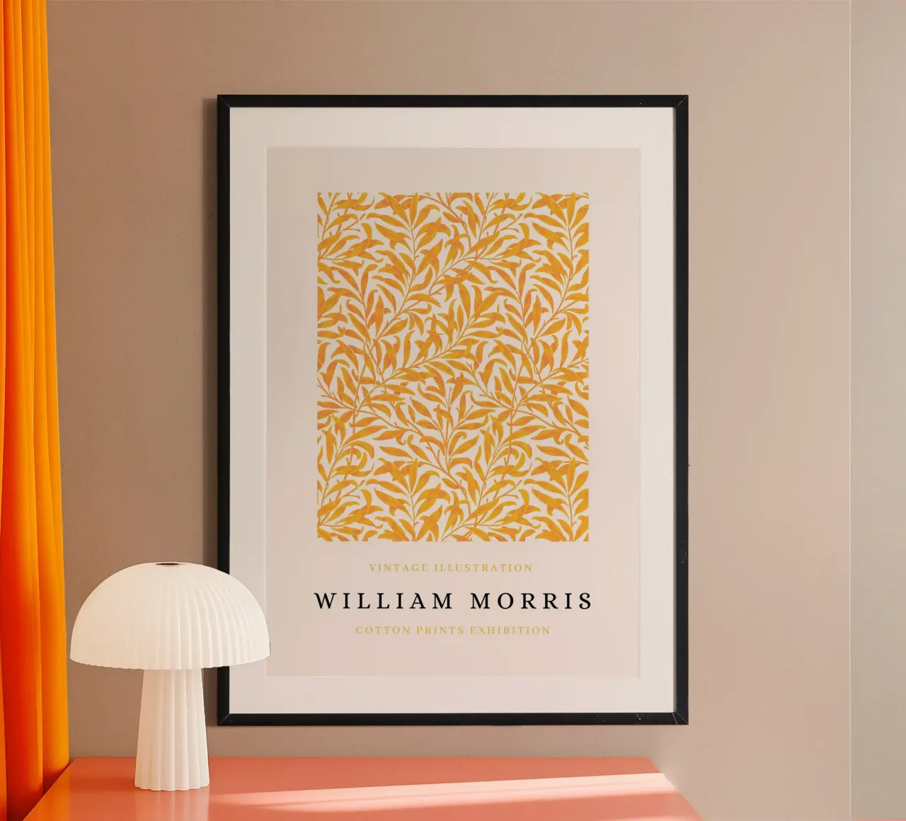William Morris Willow Bough Manifesto d'esposizione d'epoca poster con telaio in alluminio da NorwesClub