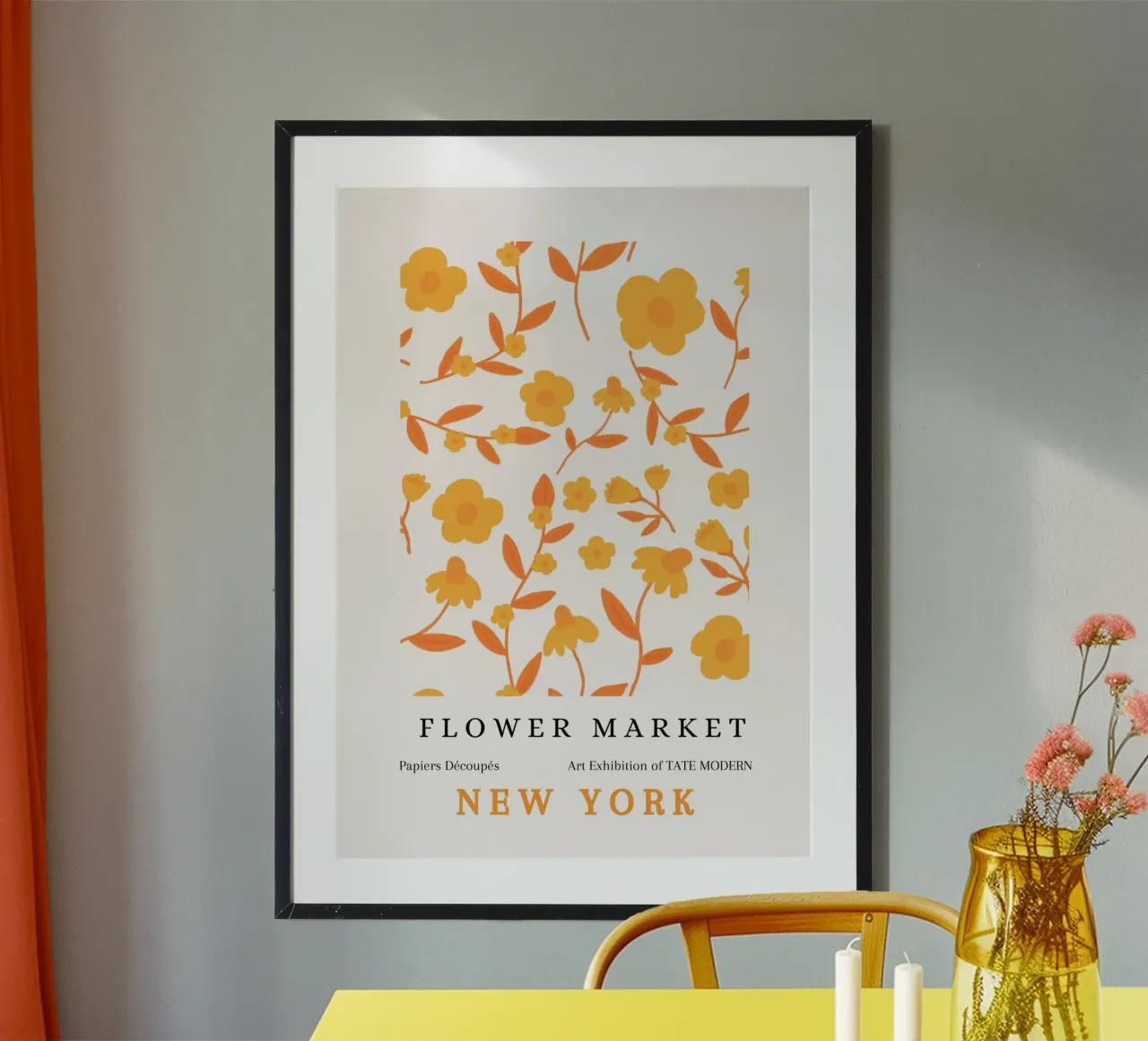 Mercato dei fiori Mostra astratta floreale della Tate Modern poster con telaio in legno da NorwesClub