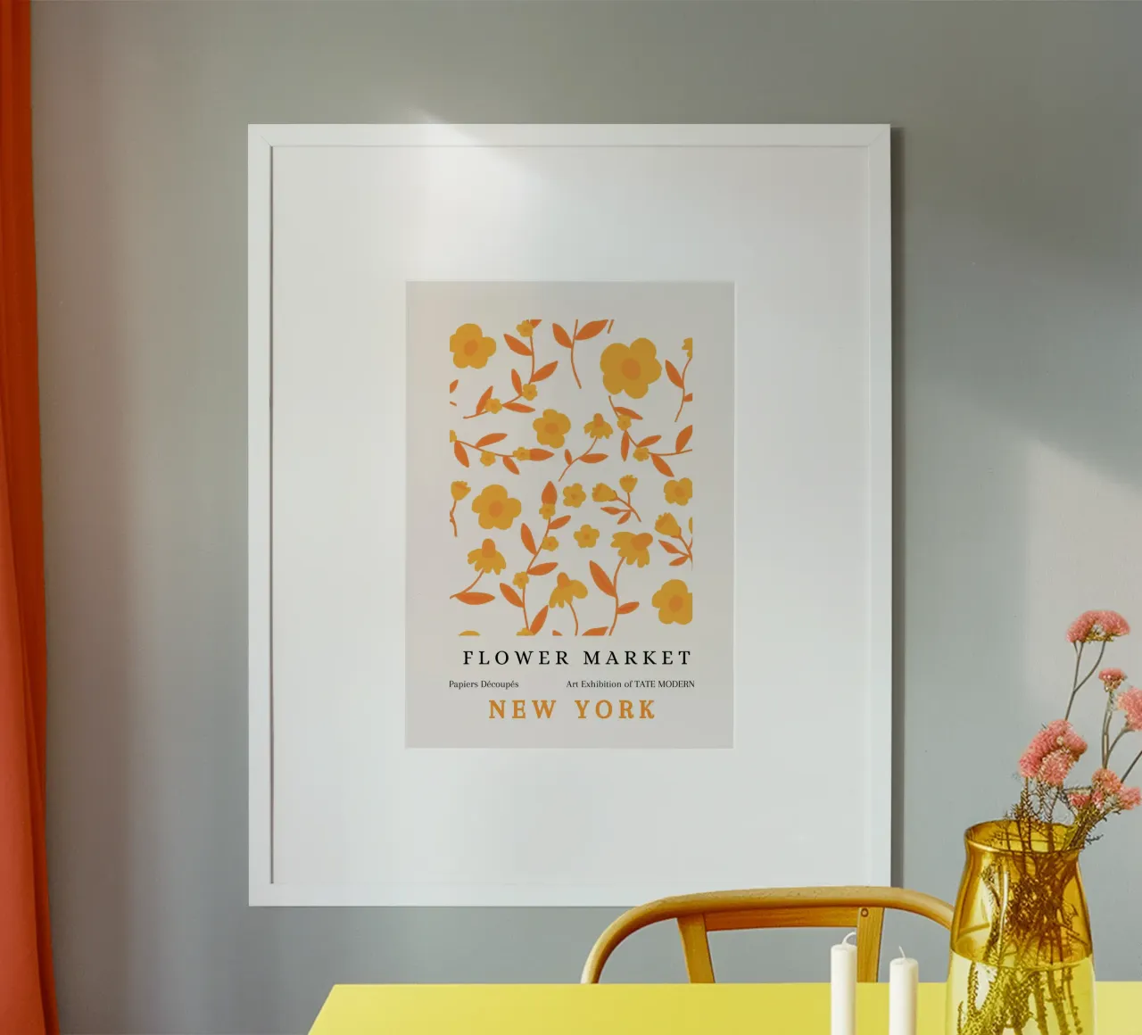 Mercato dei fiori Mostra astratta floreale della Tate Modern poster con telaio in legno da NorwesClub