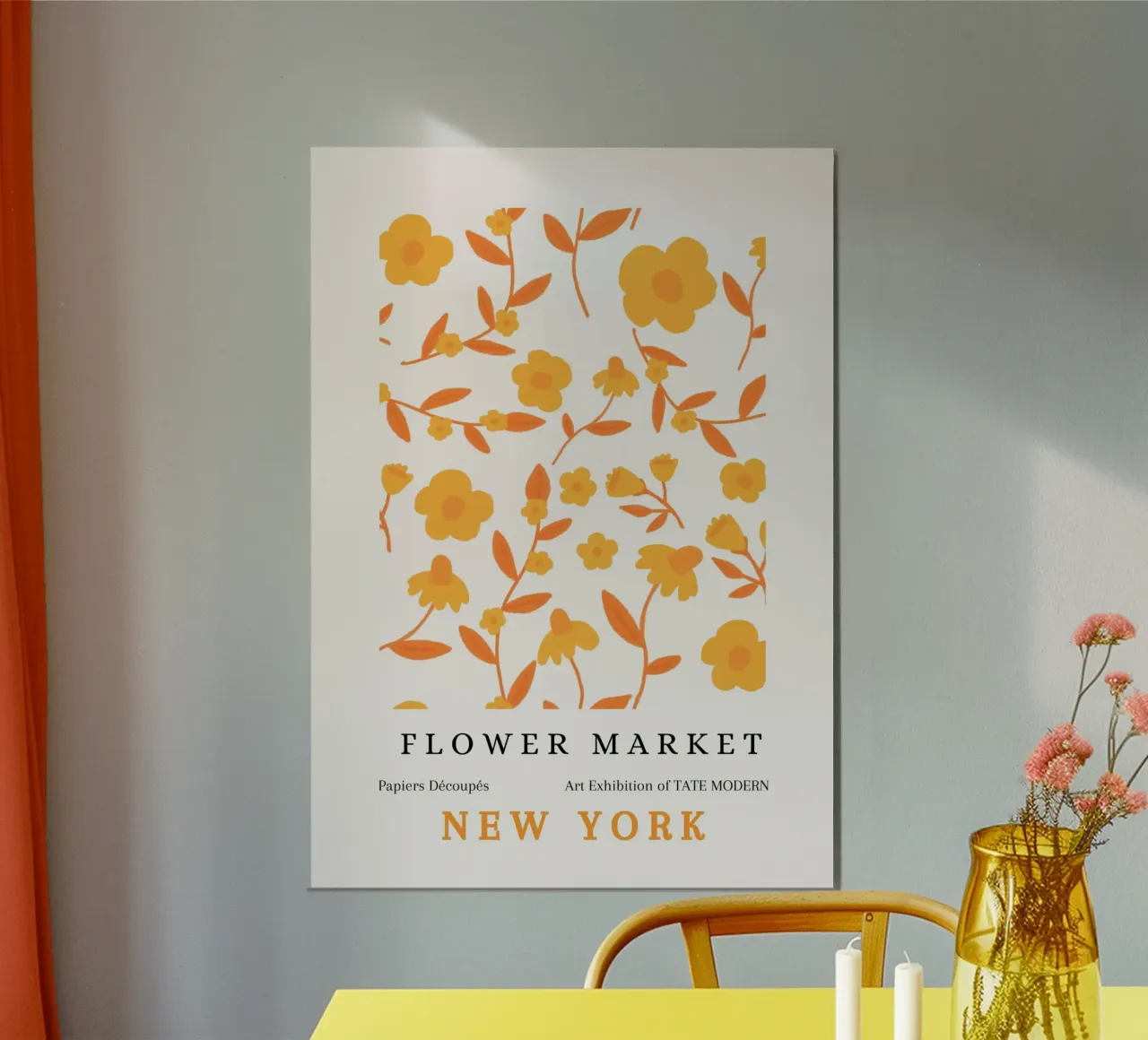 Mercato dei fiori Mostra astratta floreale della Tate Modern poster con telaio in legno da NorwesClub