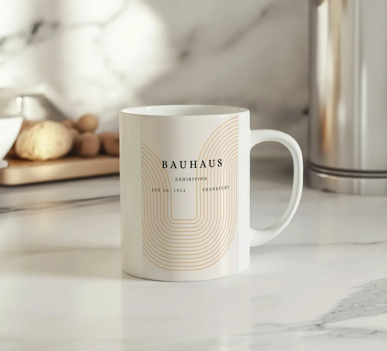 Mostra Bauhaus 1924 Poster con archi geometrici tazza in ceramica da NorwesClub