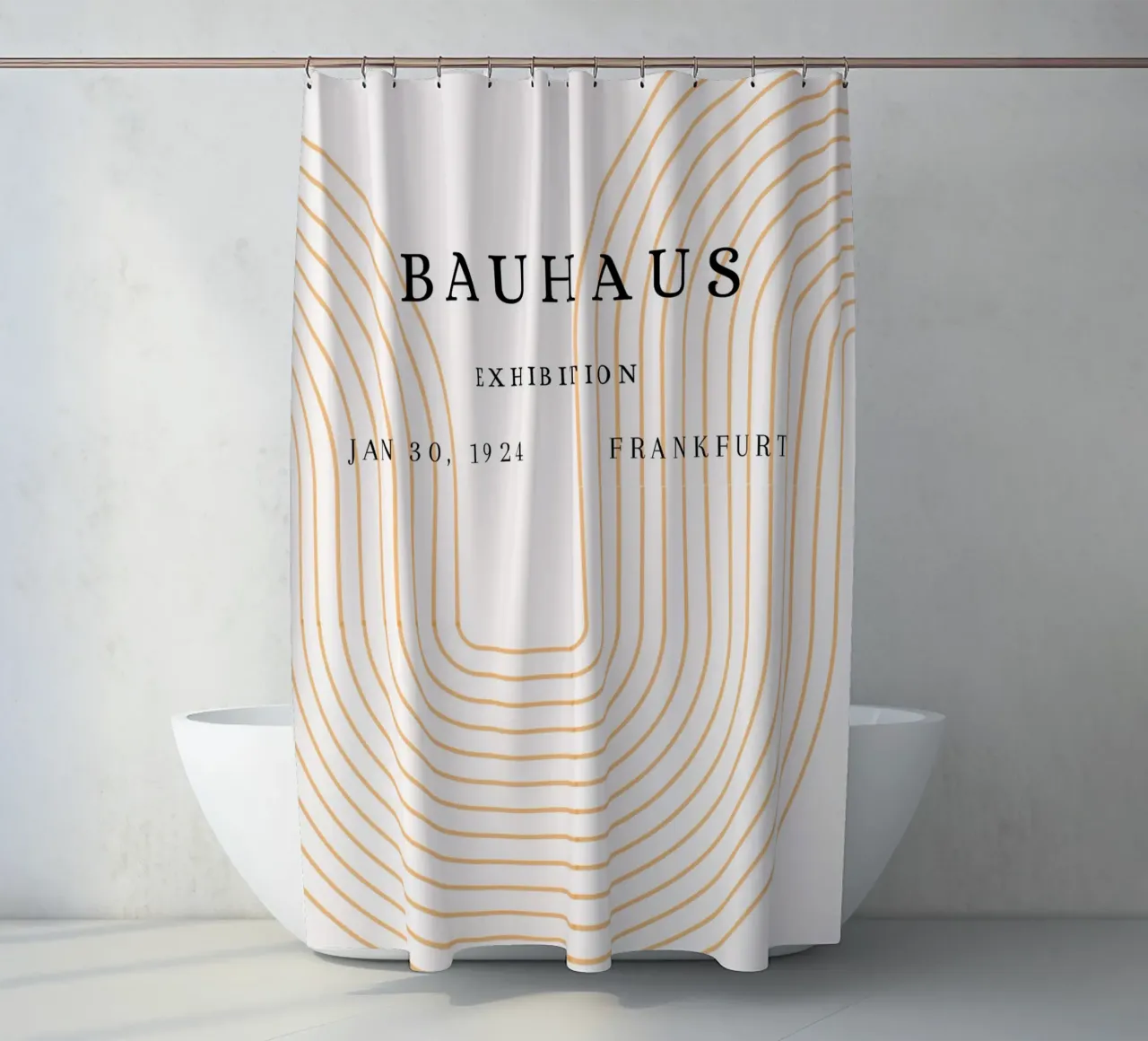 Bauhaus Tentoonstelling 1924 Geometrische Bogen Poster douchegordijn van NorwesClub