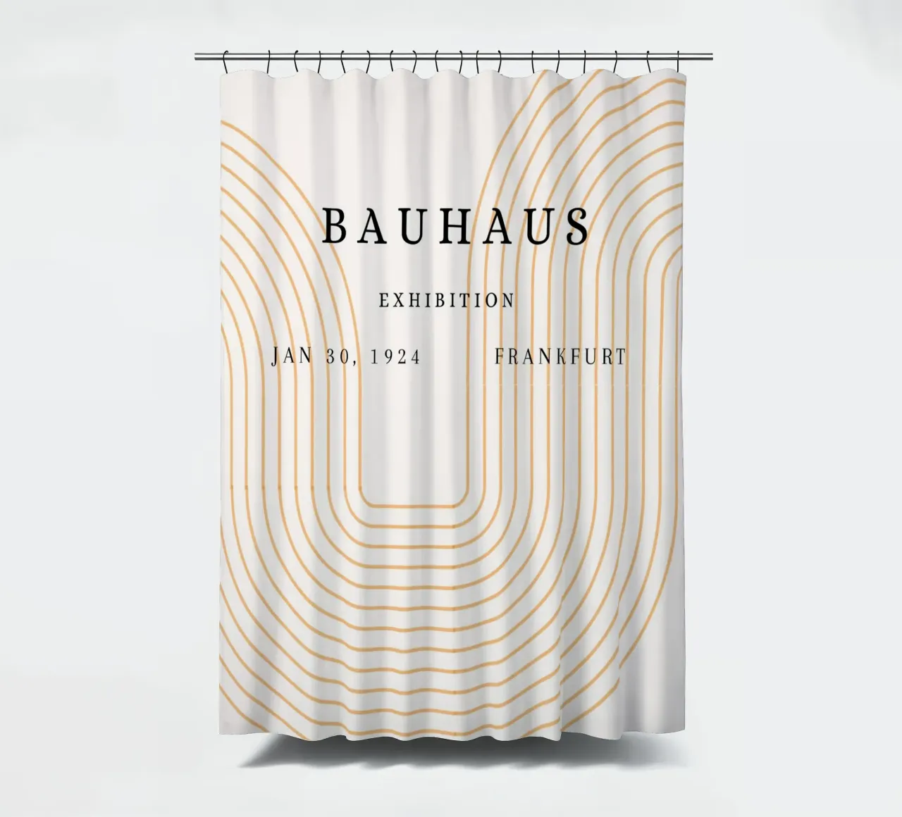 Bauhaus Tentoonstelling 1924 Geometrische Bogen Poster douchegordijn van NorwesClub