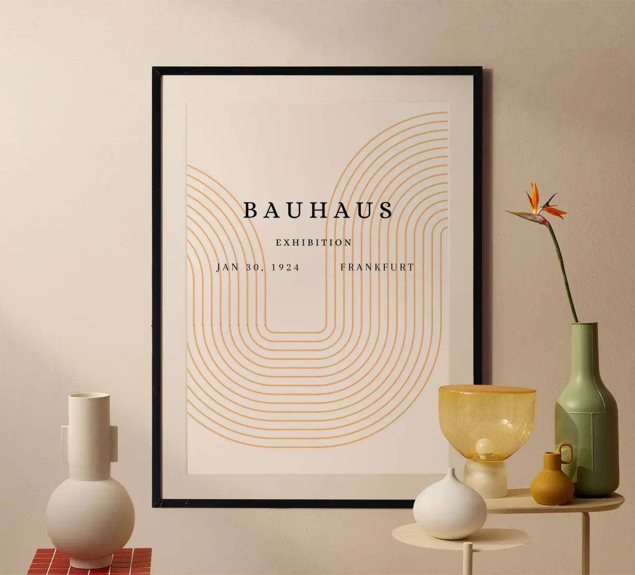 Mostra Bauhaus 1924 Poster con archi geometrici carta hahnemühle da NorwesClub