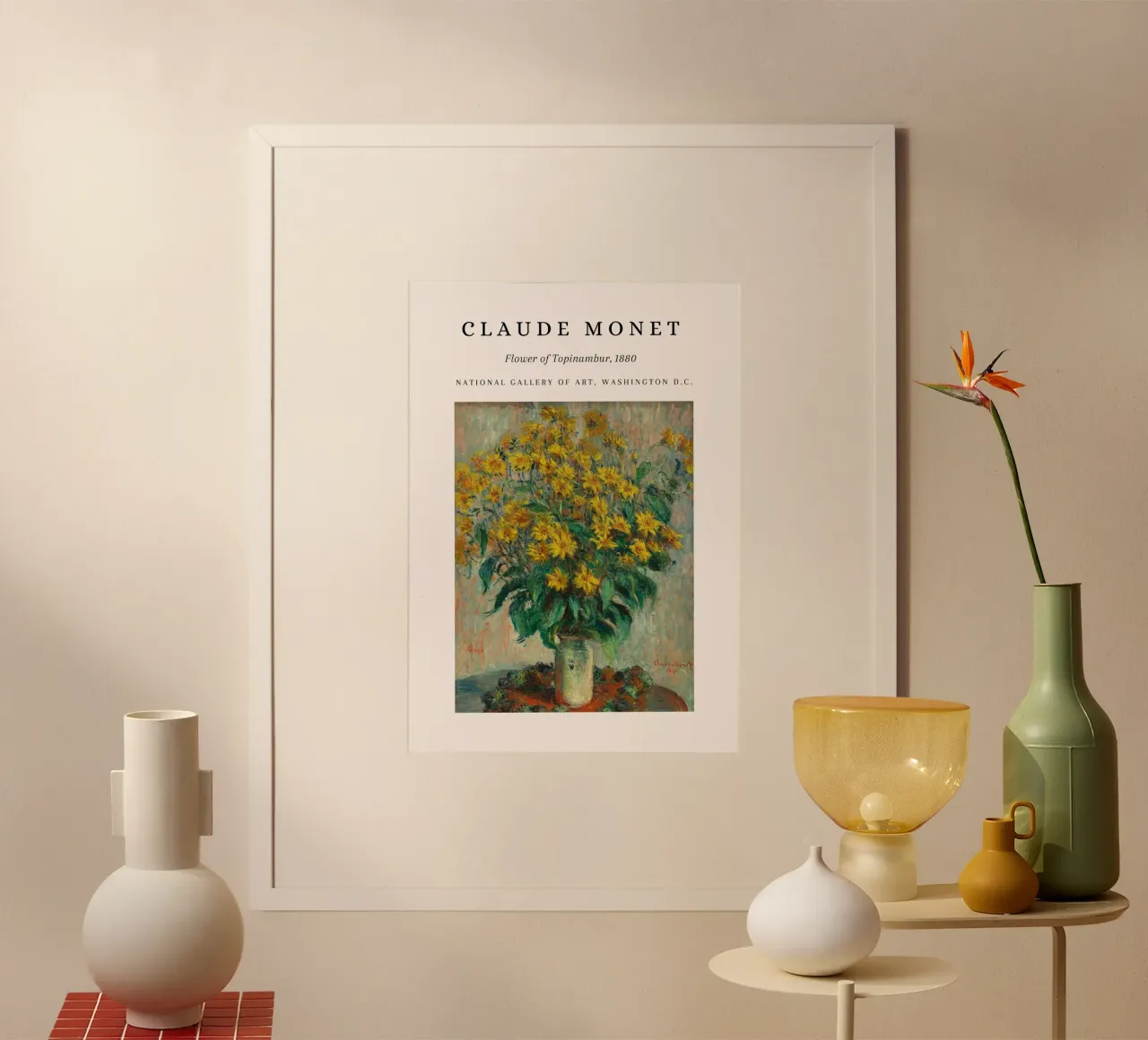 Claude Monet Fiore di Topinambur Poster museale d'epoca poster con telaio in alluminio da NorwesClub