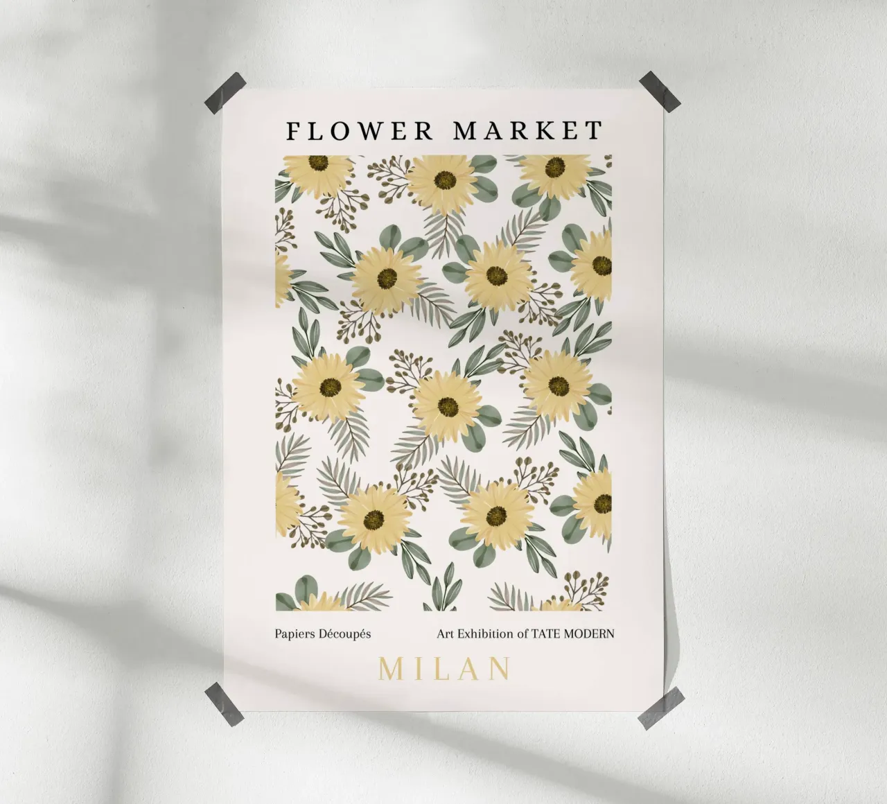Poster espositivo del Mercato dei Fiori Girasole Botanico poster da NorwesClub