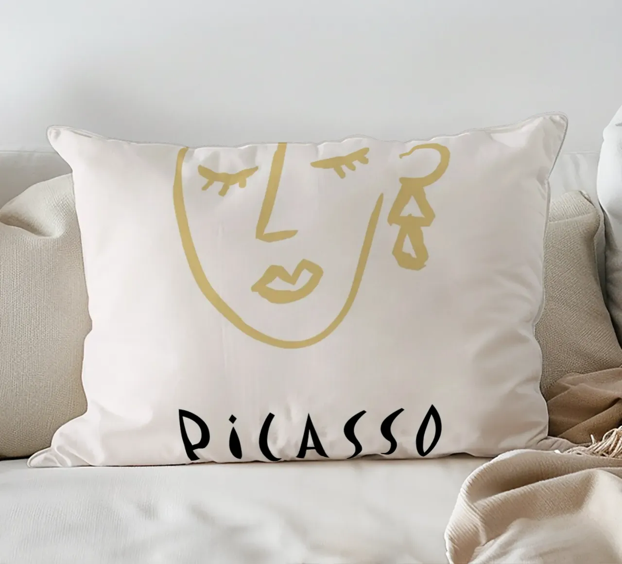 Picasso Musee d'Antibes Viso astratto Poster d'epoca cuscino da NorwesClub