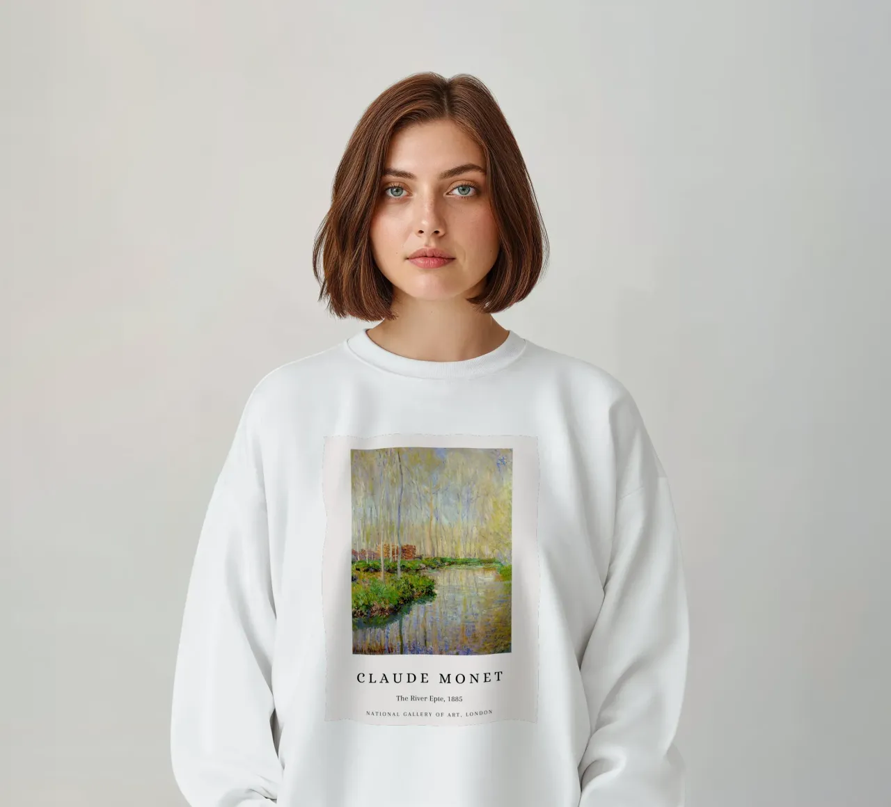 Claude Monet Il fiume Epte Poster museale d'epoca felpa da NorwesClub