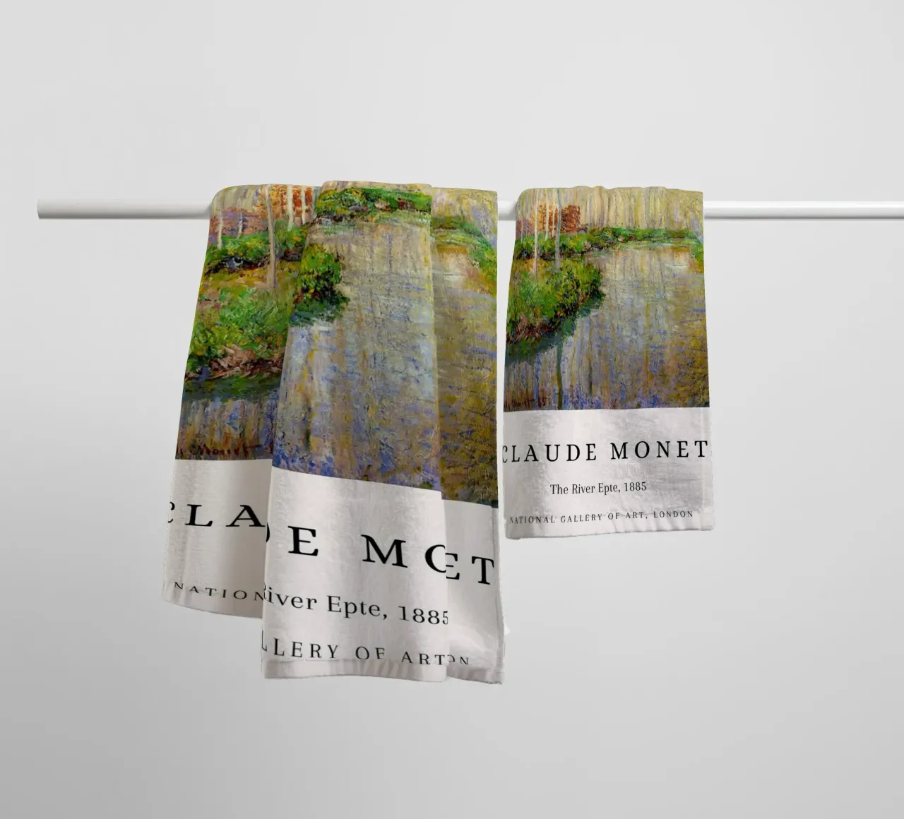 Claude Monet Il fiume Epte Poster museale d'epoca asciugamano da bagno da NorwesClub