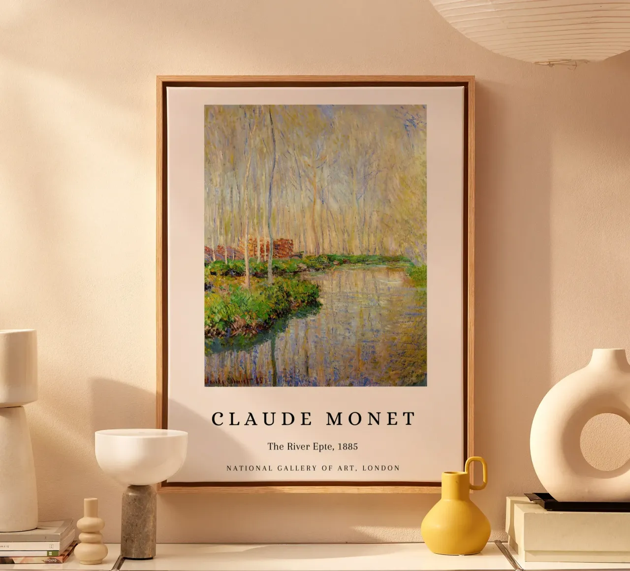 Claude Monet Il fiume Epte Poster museale d'epoca tela con Cornice a cassetta da NorwesClub