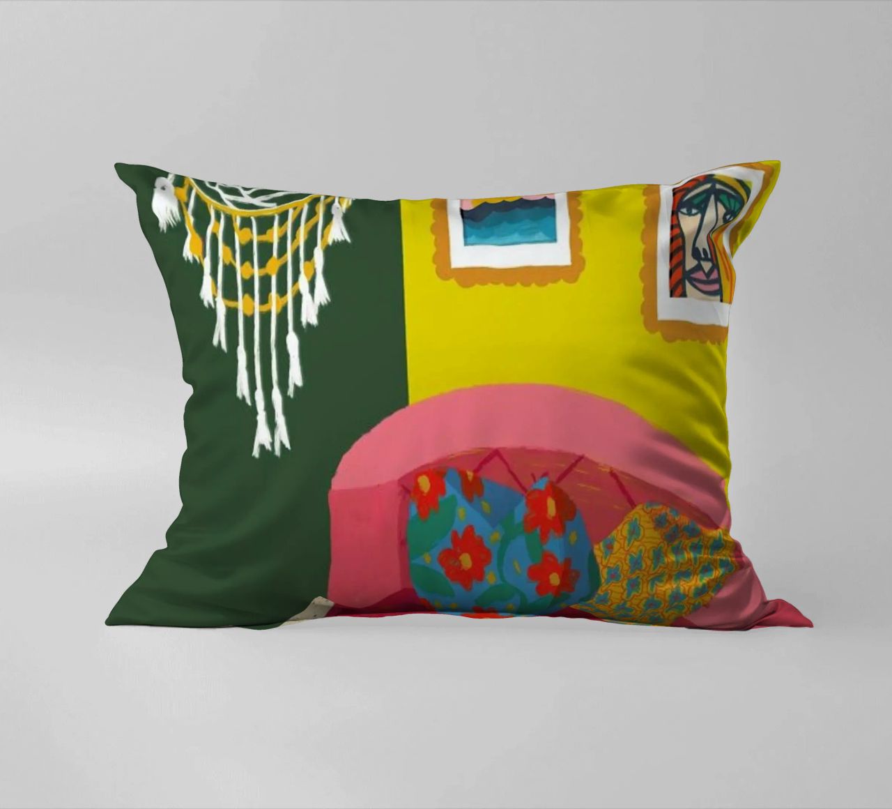 Mid Afternoon Swim Club decorative cushion by Maria Kritzas