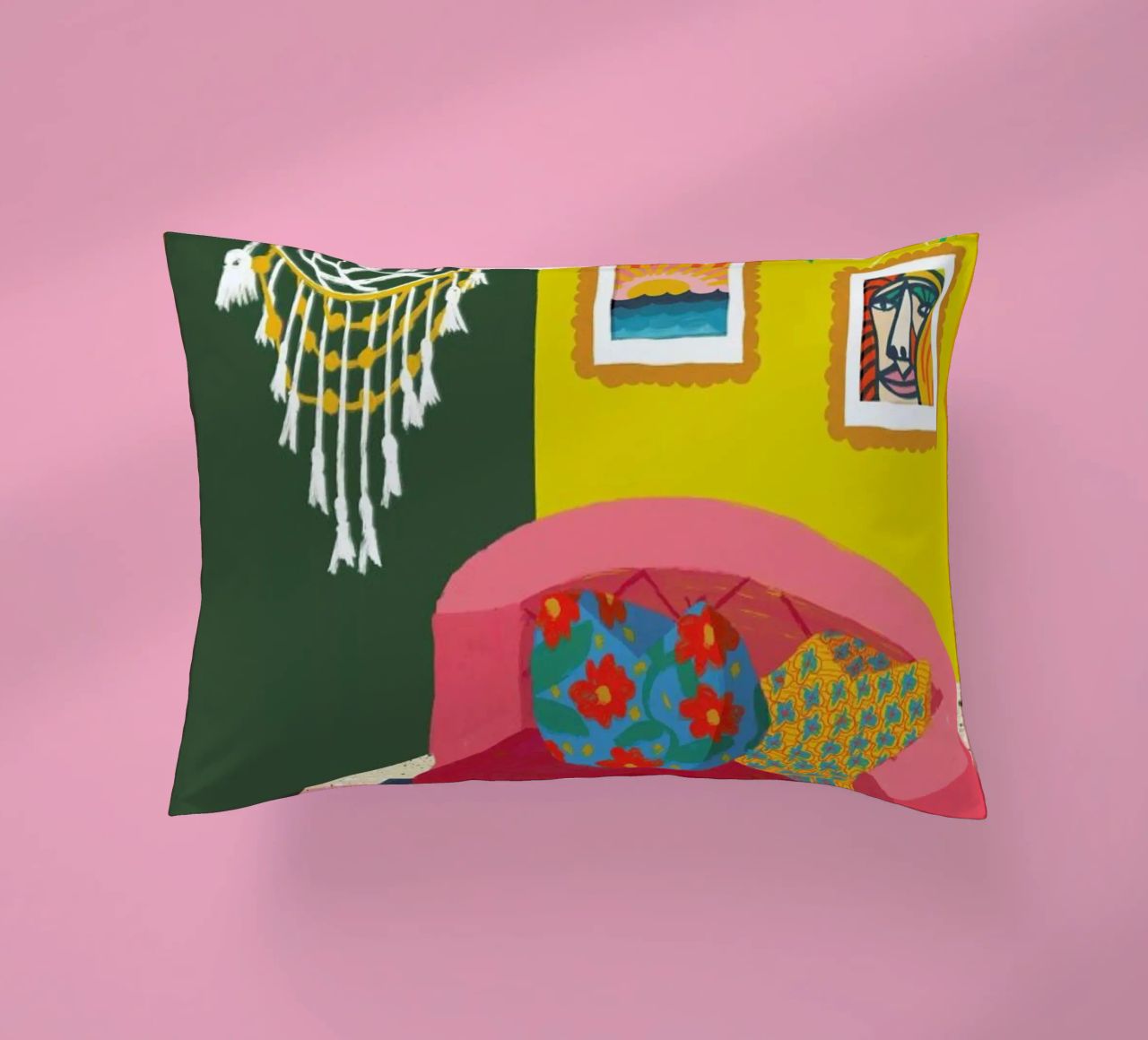 Mid Afternoon Swim Club decorative cushion by Maria Kritzas