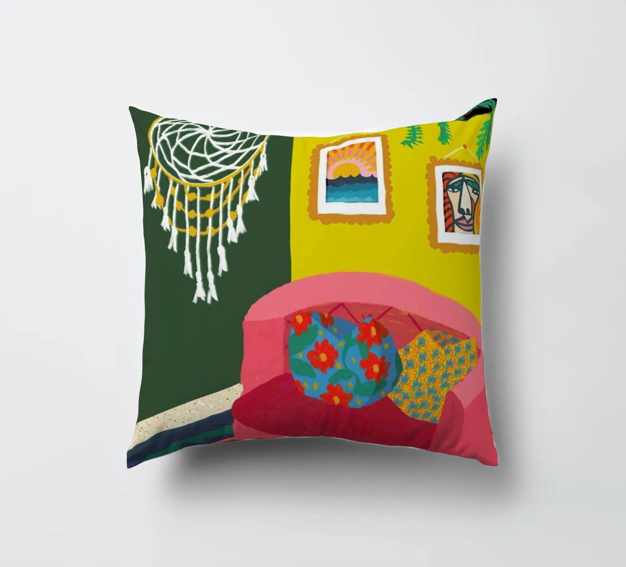 Mid Afternoon Swim Club decorative cushion by Maria Kritzas