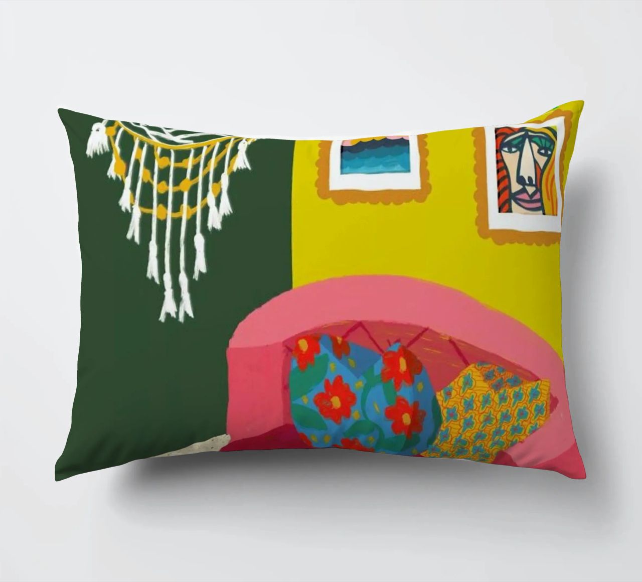 Mid Afternoon Swim Club decorative cushion by Maria Kritzas