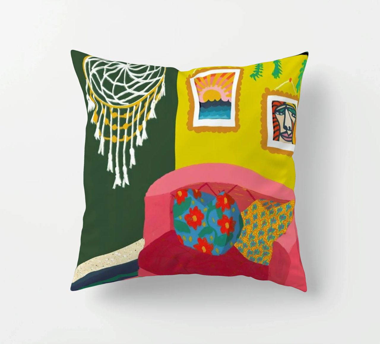 Mid Afternoon Swim Club decorative cushion by Maria Kritzas