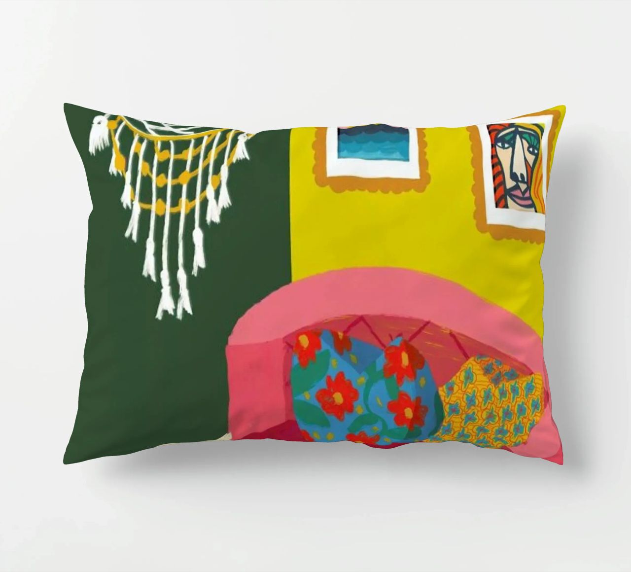 Mid Afternoon Swim Club decorative cushion by Maria Kritzas