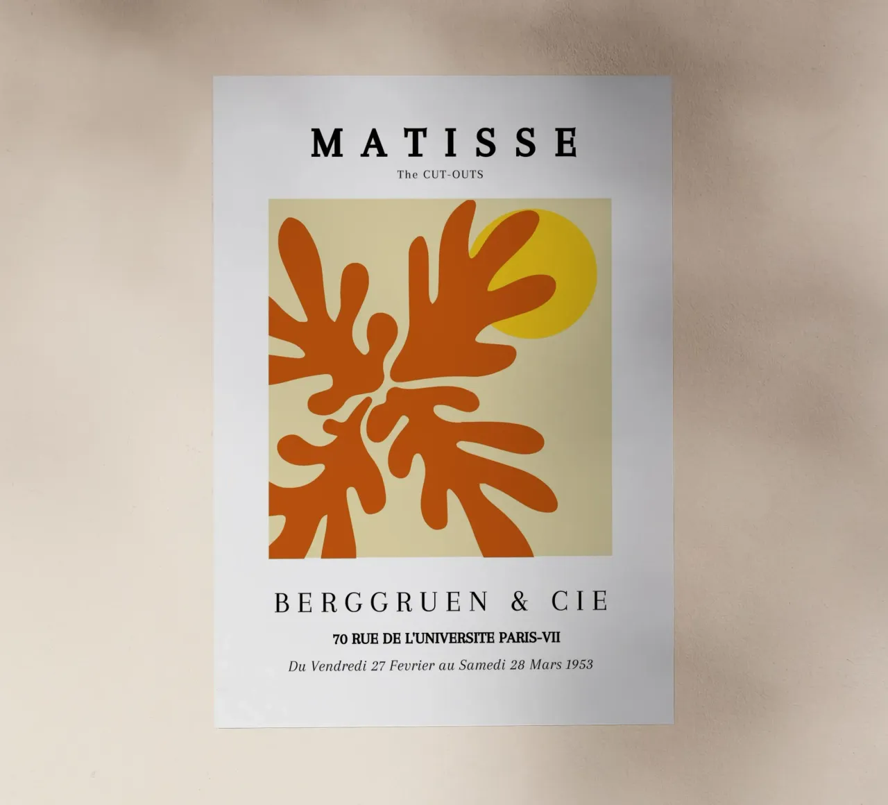 Matisse I ritagli Forme astratte Poster d'epoca pellicola backlit da NorwesClub