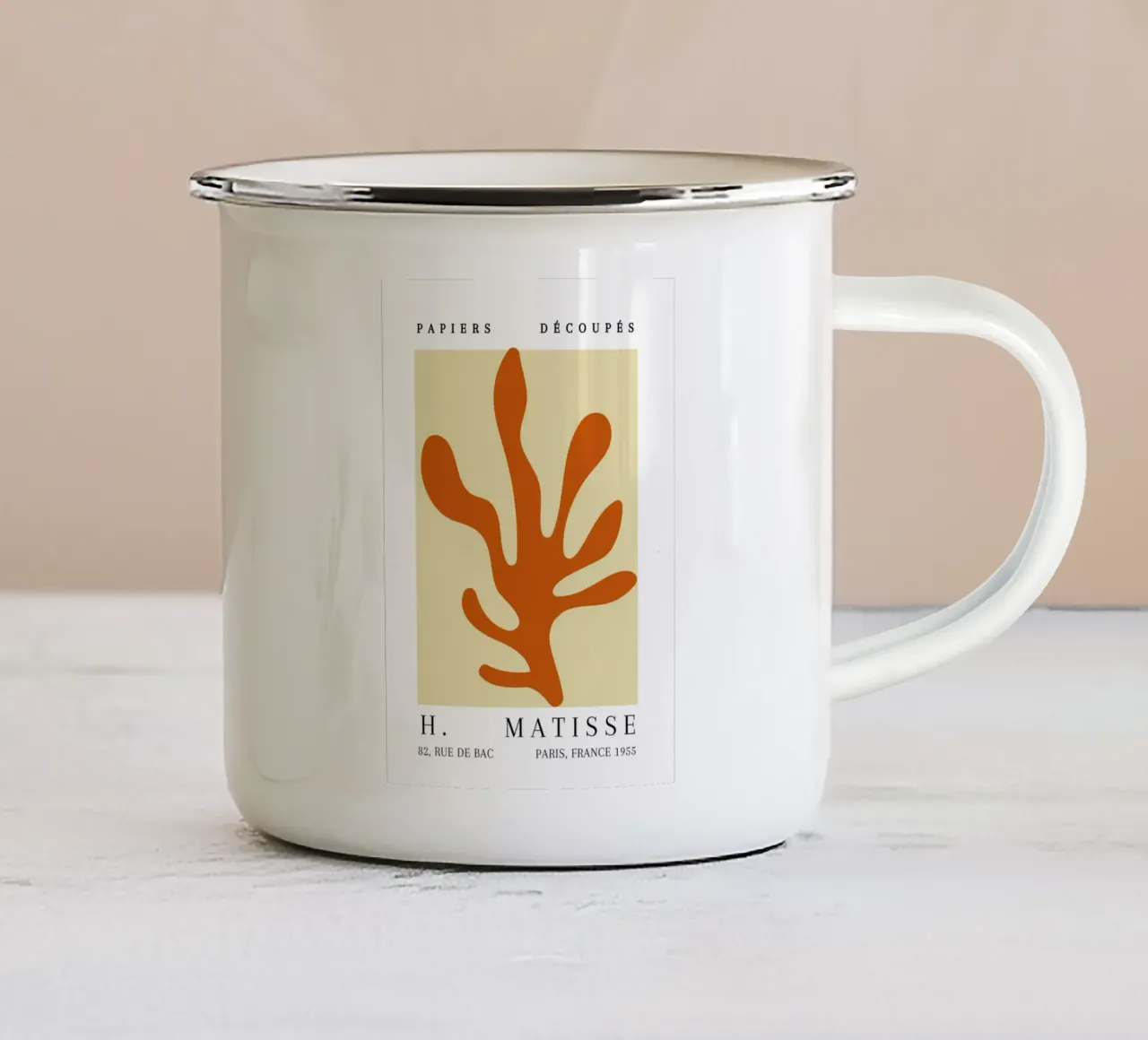 Matisse Papiers Découpés Abstract Shape Vintage Poster enamel mug by NorwesClub