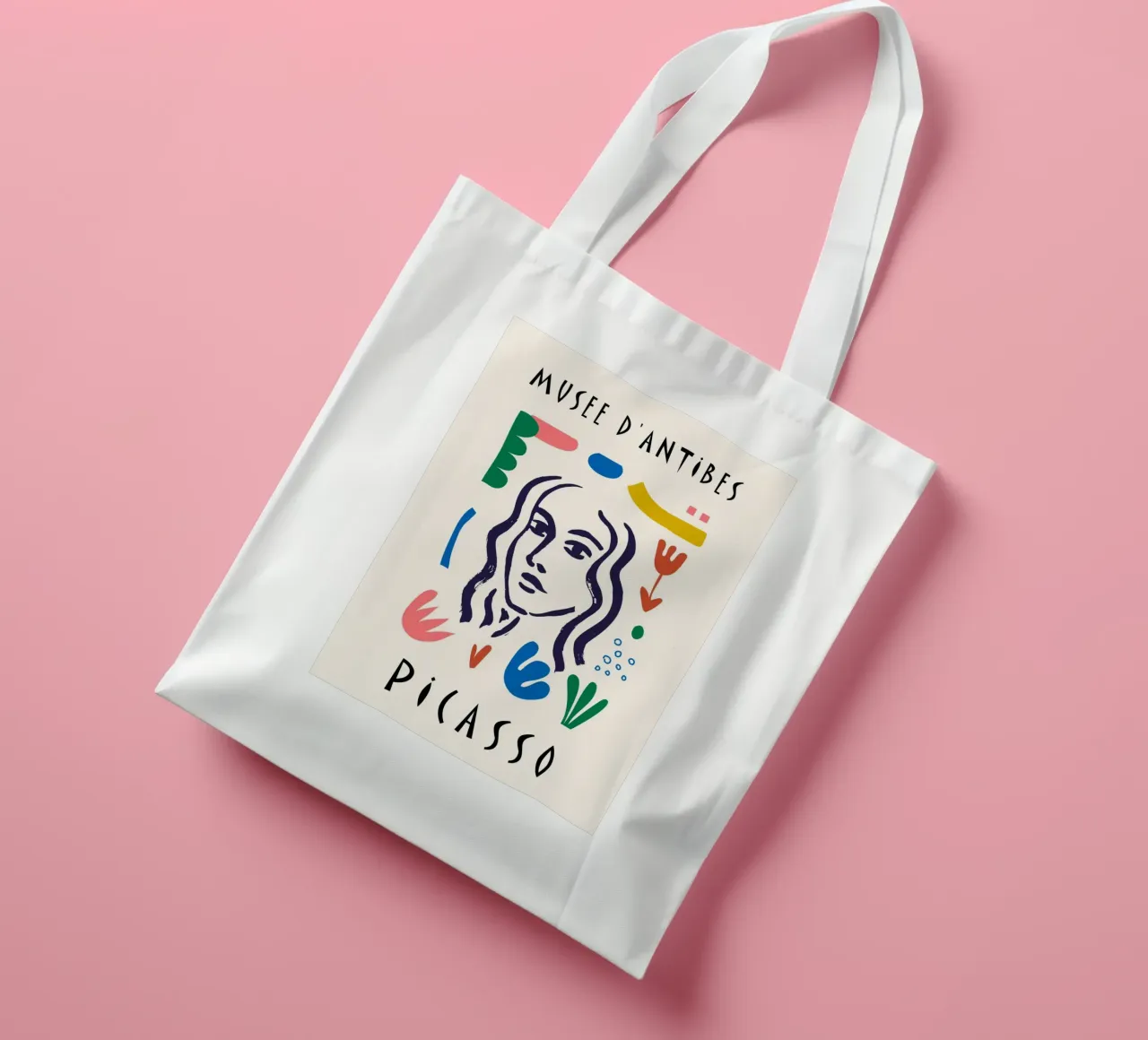 Poster astratto colorato Picasso Musee d'Antibes borsa in juta da NorwesClub