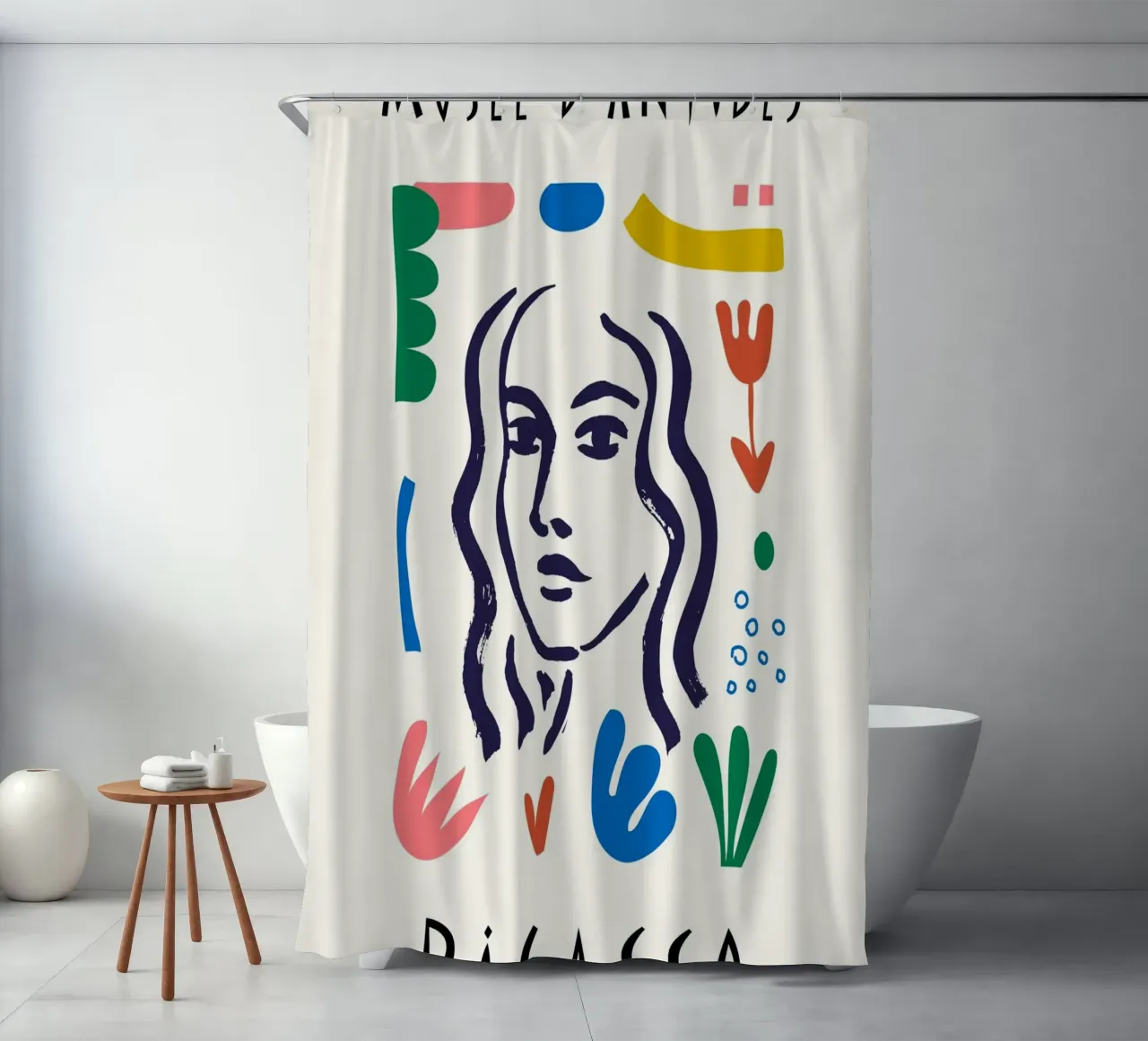 Picasso Musee d'Antibes Buntes Abstraktes Poster Duschvorhang von NorwesClub