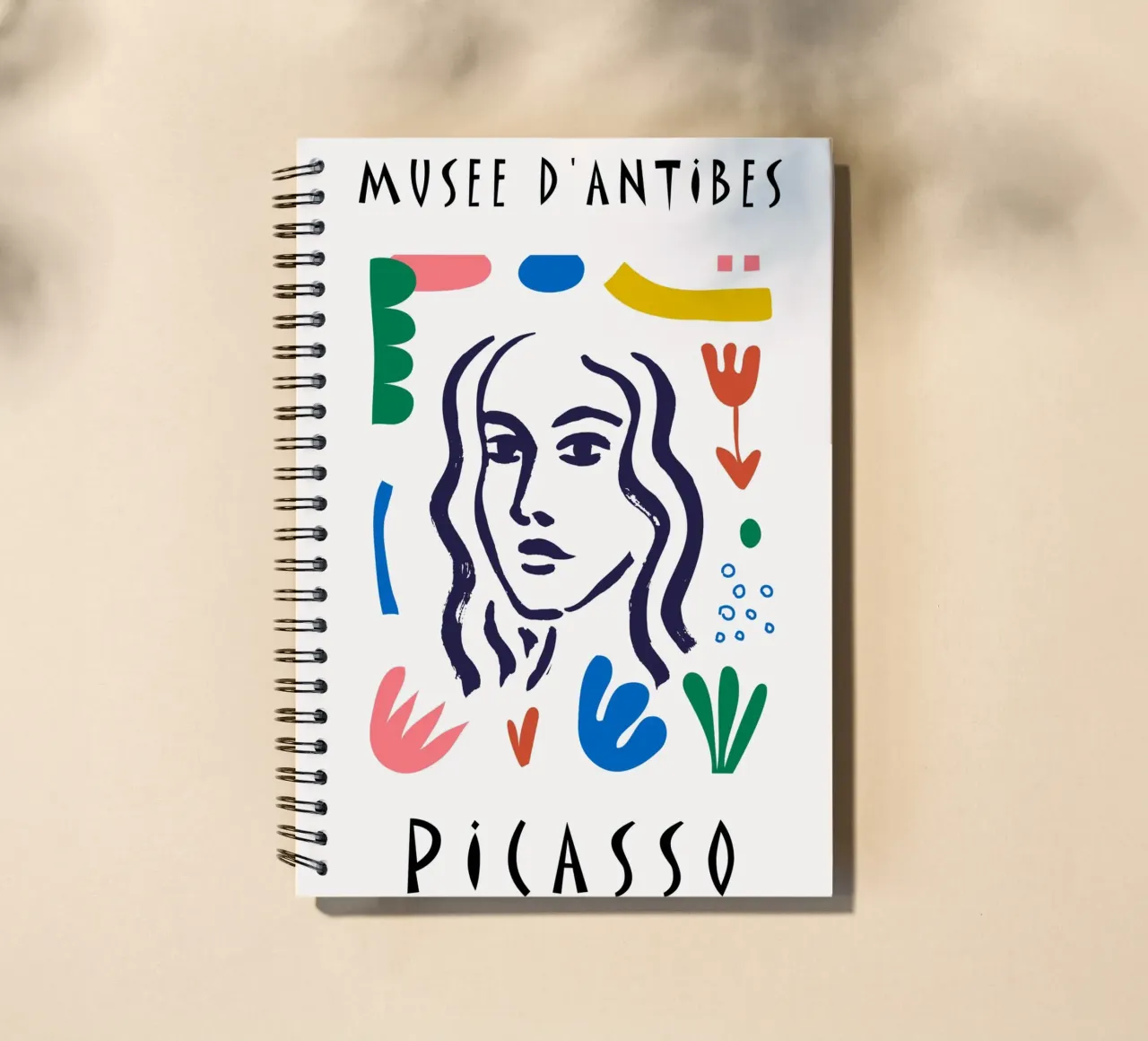 Picasso Musee d'Antibes Colourful Abstract Poster spiral notebook by NorwesClub