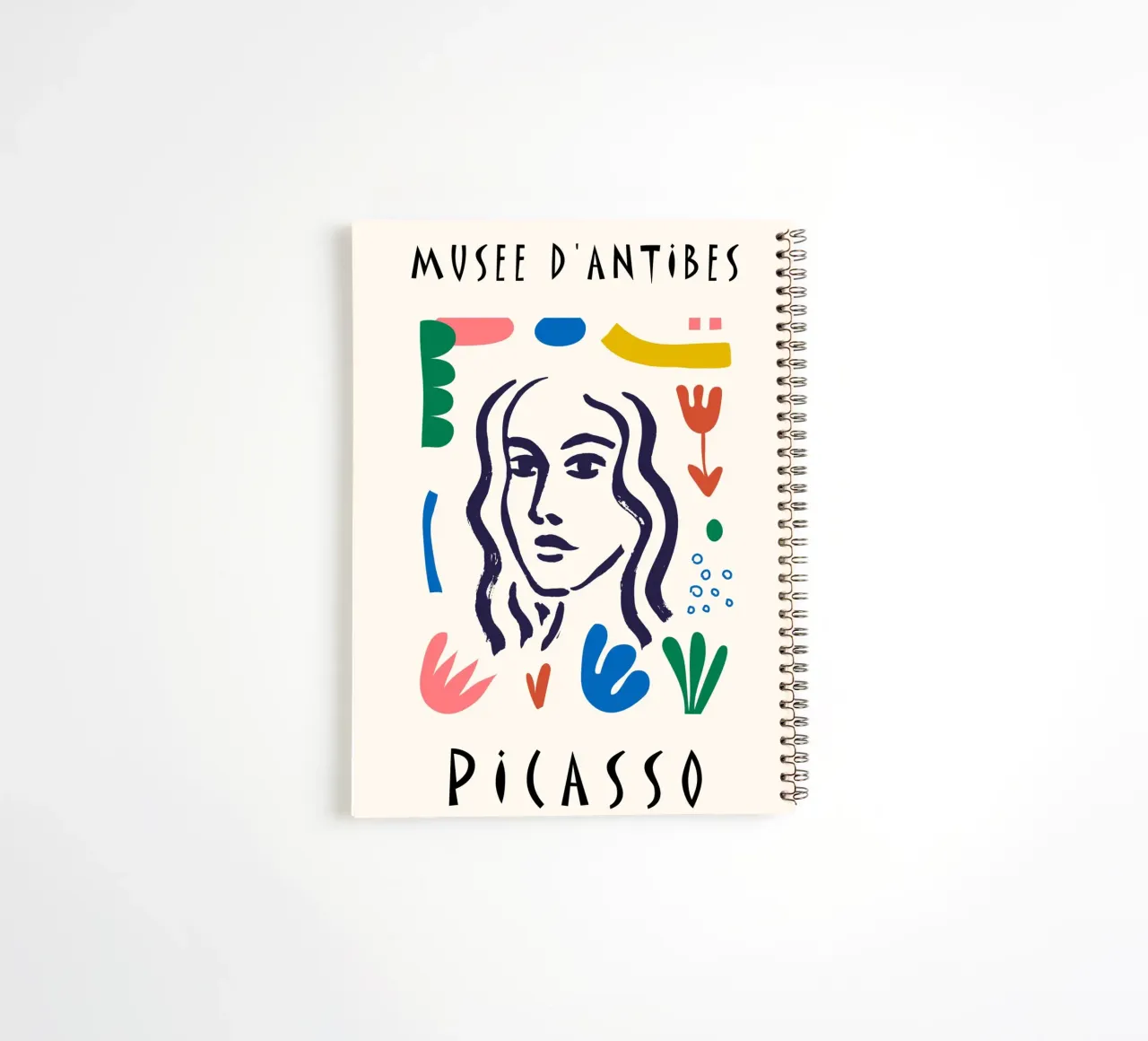 Picasso Musee d'Antibes Colourful Abstract Poster spiral notebook by NorwesClub