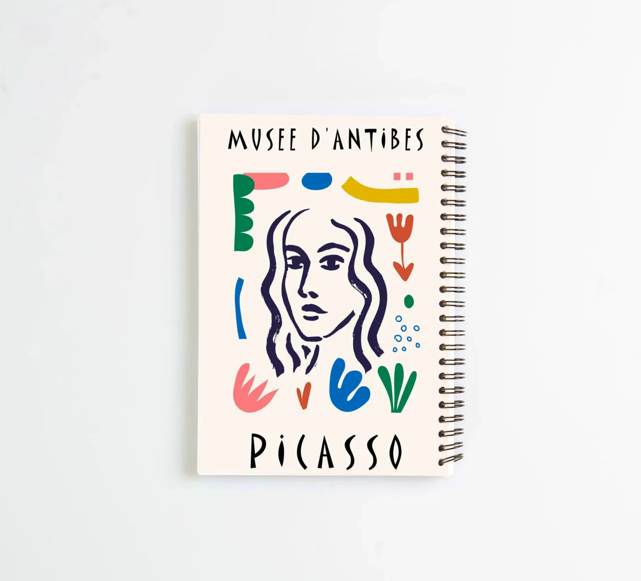 Picasso Musee d'Antibes Colourful Abstract Poster spiral notebook by NorwesClub