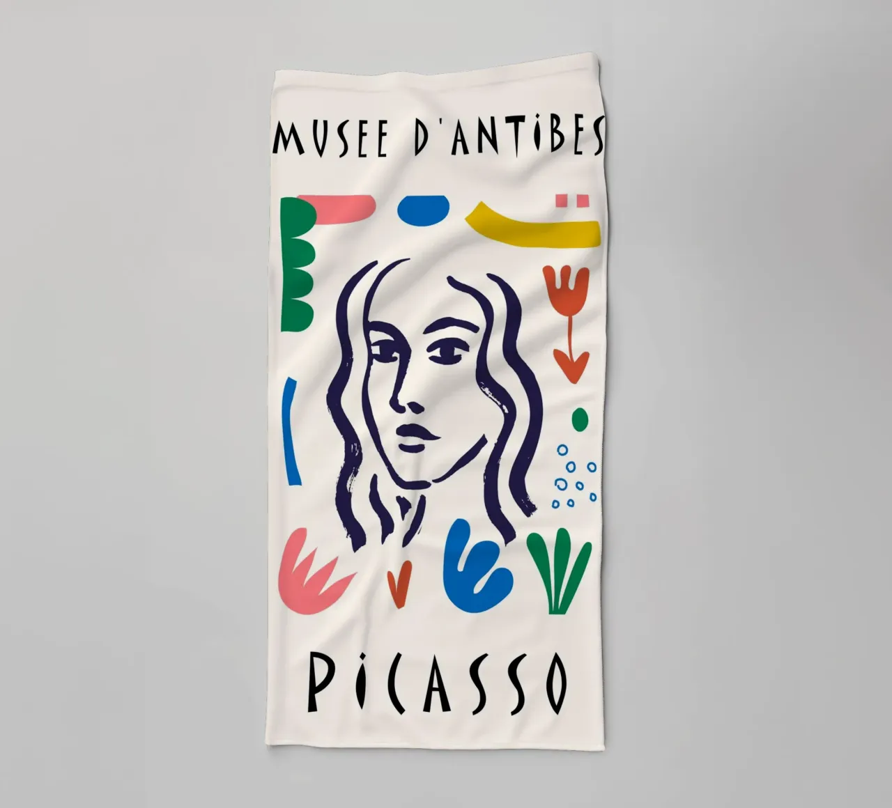 Poster astratto colorato Picasso Musee d'Antibes asciugamano da bagno da NorwesClub